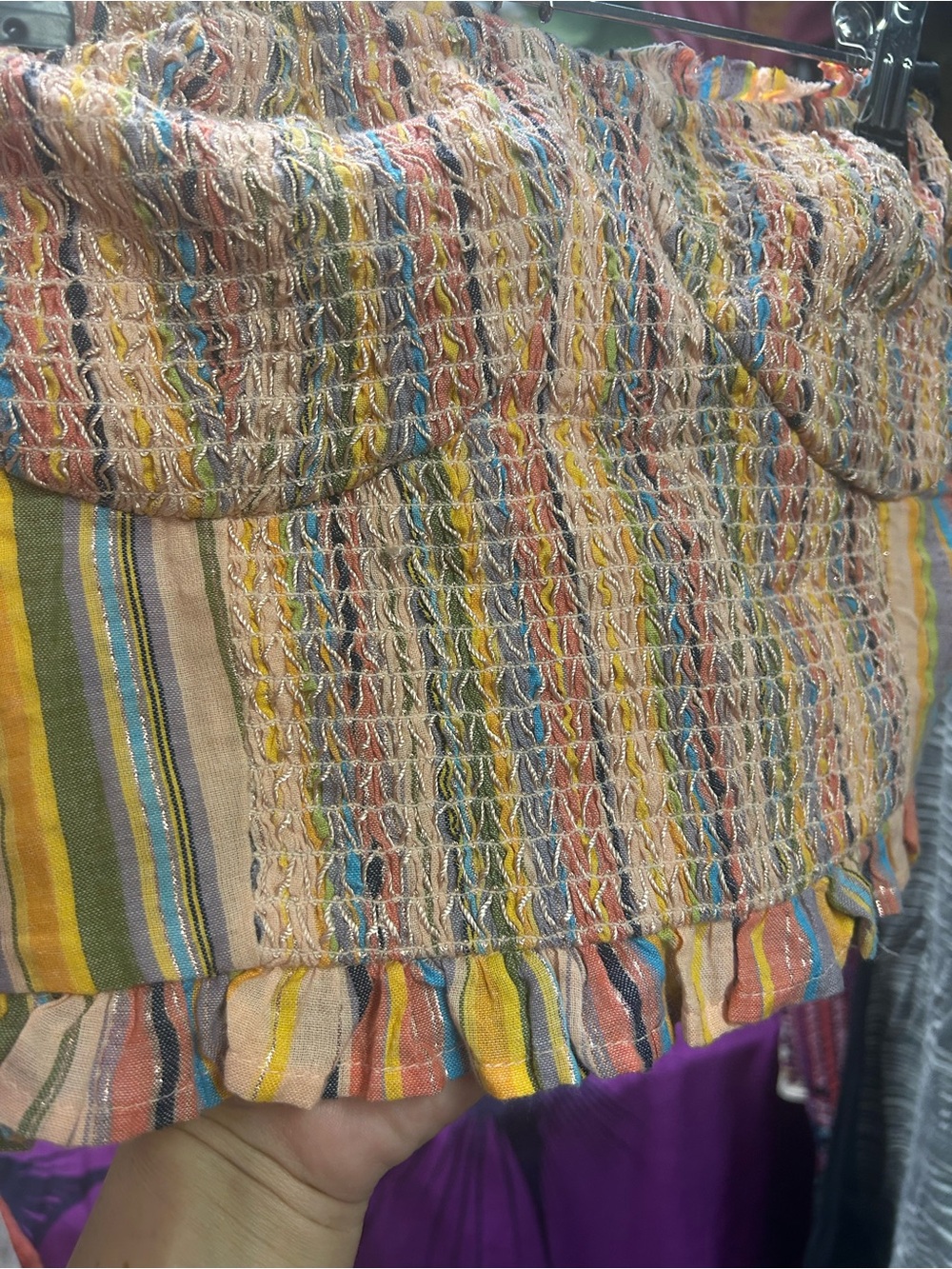 Anthropologie x Pilcro Rainbow Smocked Tube Top S - Picture 8 of 14